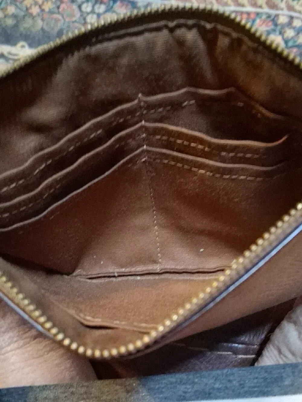 Coach Tan Leather Wristlet Pouch with Detachable Strap